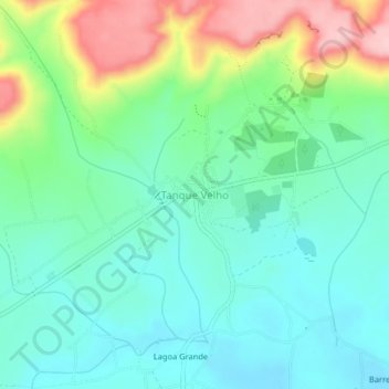 Tanque Velho topographic map, elevation, terrain