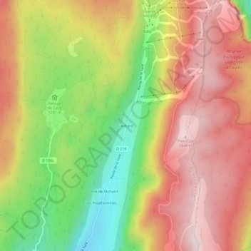 L'Achard topographic map, elevation, terrain