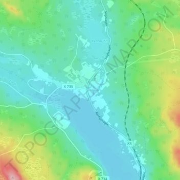 Ramsjö topographic map, elevation, terrain