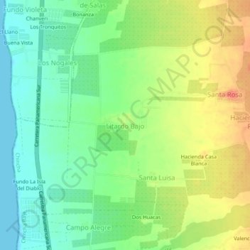 Litardo Bajo topographic map, elevation, terrain