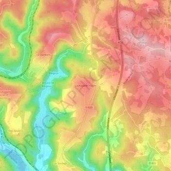 Lachapelle-Haute topographic map, elevation, terrain