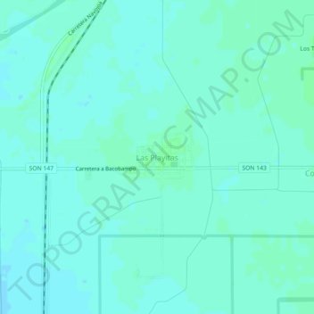 Las Playitas topographic map, elevation, terrain