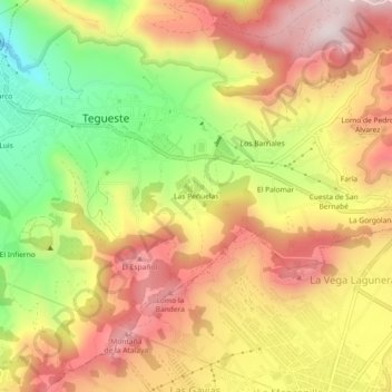 Las Peñuelas topographic map, elevation, terrain
