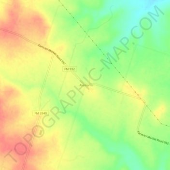 Aleman topographic map, elevation, terrain