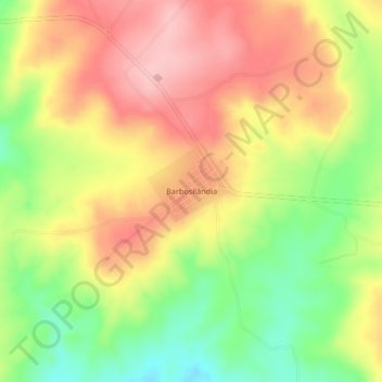 Barbosilândia topographic map, elevation, terrain