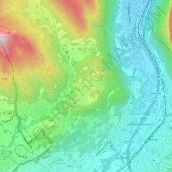 Tremona topographic map, elevation, terrain