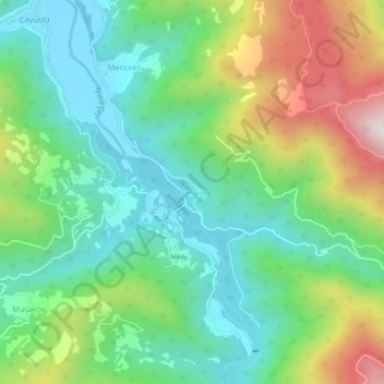 Kumköy topographic map, elevation, terrain
