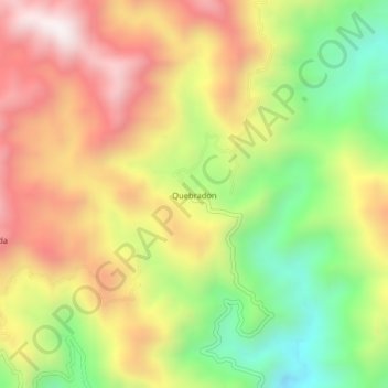 Quebradon topographic map, elevation, terrain
