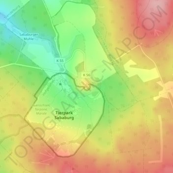 Sababurg topographic map, elevation, terrain