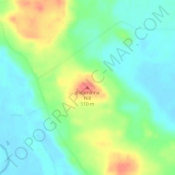 Bidaminna Hill topographic map, elevation, terrain