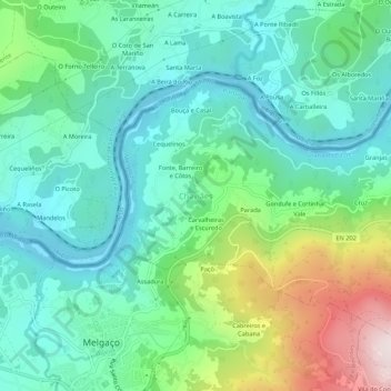 Chaviães topographic map, elevation, terrain