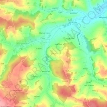 Gschaid topographic map, elevation, terrain