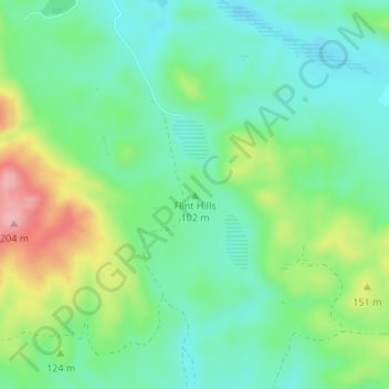 Flint Hills topographic map, elevation, terrain