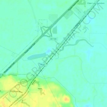 Paup topographic map, elevation, terrain