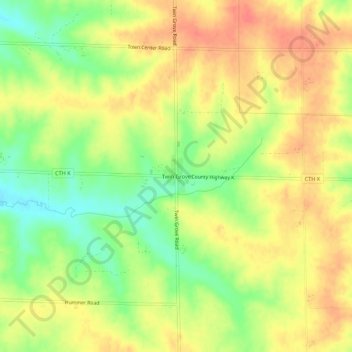 Twin Grove topographic map, elevation, terrain