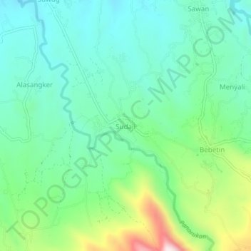 Sudaji topographic map, elevation, terrain