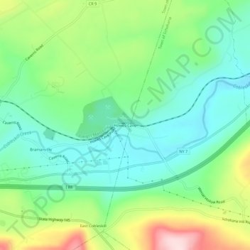 Howes Cave topographic map, elevation, terrain
