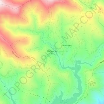 Malhada do Rei topographic map, elevation, terrain