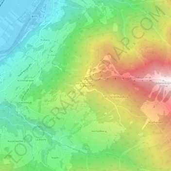 Grafenast topographic map, elevation, terrain