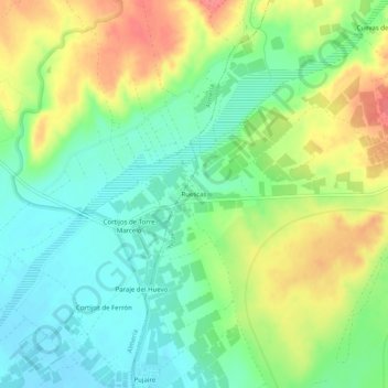 Ruescas topographic map, elevation, terrain