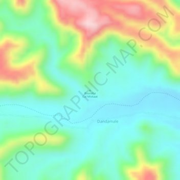 Buuraha Cal Miskaat topographic map, elevation, terrain