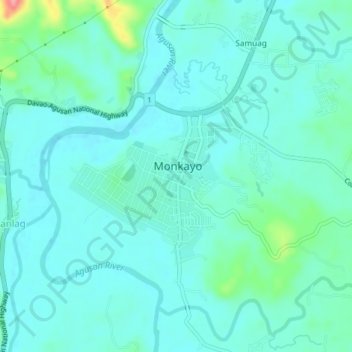 Poblacion topographic map, elevation, terrain