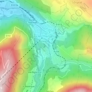 Rocher de la Vierge topographic map, elevation, terrain