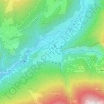 Bramans topographic map, elevation, terrain