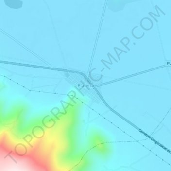 Plateria topographic map, elevation, terrain