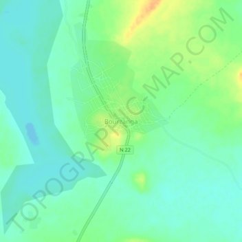 Bourzanga topographic map, elevation, terrain
