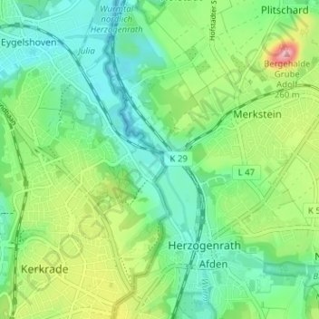 Baalsbruggen topographic map, elevation, terrain