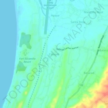 Calayab topographic map, elevation, terrain