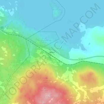 Abisko topographic map, elevation, terrain