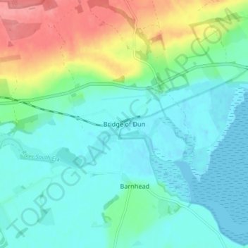 Bridge of Dun topographic map, elevation, terrain