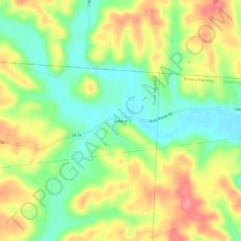 Orland topographic map, elevation, terrain
