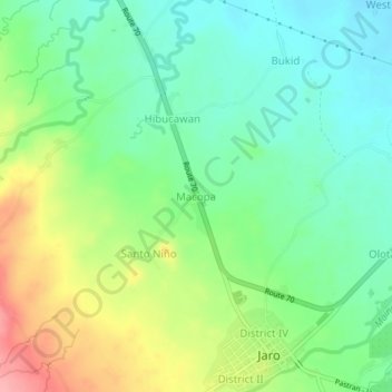 Macopa topographic map, elevation, terrain
