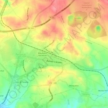 Vale de Serves topographic map, elevation, terrain