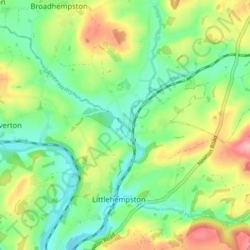 Hemsford topographic map, elevation, terrain
