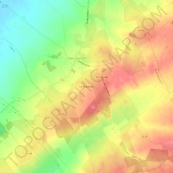 Le Patureau topographic map, elevation, terrain