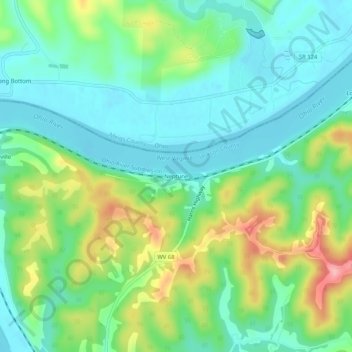 Neptune topographic map, elevation, terrain