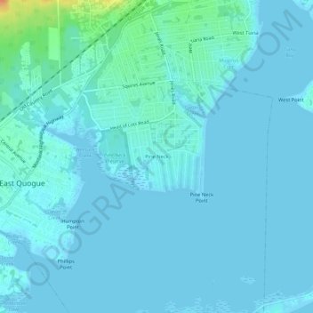 Pine Neck topographic map, elevation, terrain
