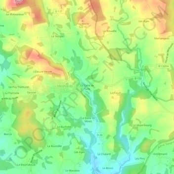 La Gane de Turle topographic map, elevation, terrain