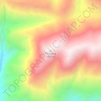 Platberg topographic map, elevation, terrain