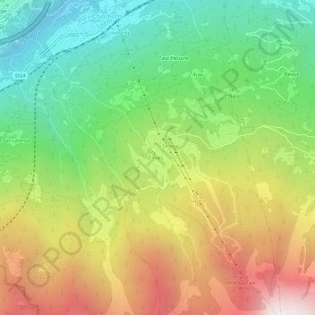 Frais topographic map, elevation, terrain