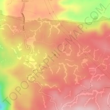 Aliw Falls topographic map, elevation, terrain