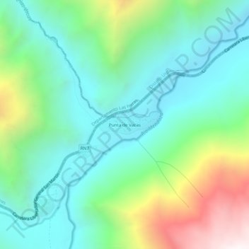 Punta de Vacas topographic map, elevation, terrain