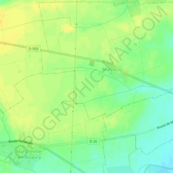 Les Bonbons topographic map, elevation, terrain