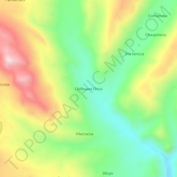 Chillhuani Chico topographic map, elevation, terrain