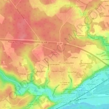 Bresne topographic map, elevation, terrain