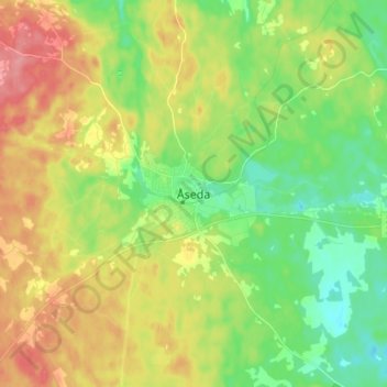 Åseda topographic map, elevation, terrain